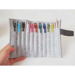 Custom soft felt pencil case roll up pencil bag pen holder