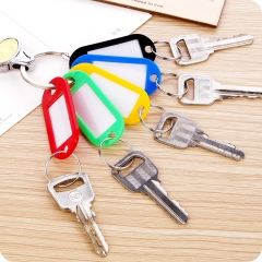 Fashion new outdoor door five colors custom logo souvenir labels to plastic keychain