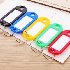 Fashion new outdoor door five colors custom logo souvenir labels to plastic keychain