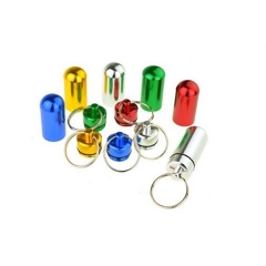 Custom Travel Waterproof Aluminum Metal Keychain Pill Box