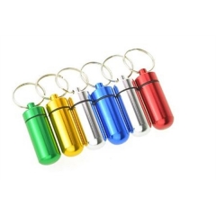 Custom Travel Waterproof Aluminum Metal Keychain Pill Box