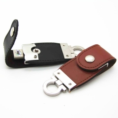 Custom-made exquisite high-grade leather holster U disk 8 GB metal keychain business gift