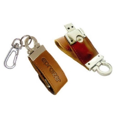 Custom-made exquisite high-grade leather holster U disk 8 GB metal keychain business gift