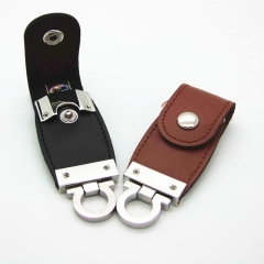 Custom-made exquisite high-grade leather holster U disk 8 GB metal keychain business gift