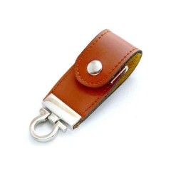 Custom-made exquisite high-grade leather holster U disk 8 GB metal keychain business gift