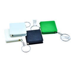 Small fashion gifts can be customized to logo plastic tape measure keychain