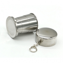 Multifunctional outdoor travel camping folding stainless steel Keychain cup