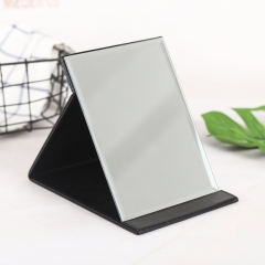 High-grade leather desktop folding vanity mirror makeup gadgets PU makeup mirror