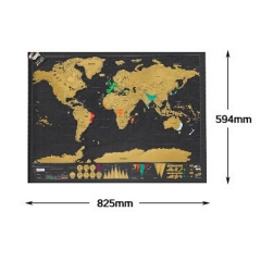 Scratch World Map Black Gold World Travel Scratch off Map