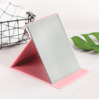 High-grade leather desktop folding vanity mirror makeup gadgets PU makeup mirror