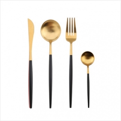 golden cutlery spoon cutlery stainless steel cutlery set custom logo