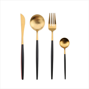 golden cutlery spoon cutlery stainless steel cutlery set custom logo