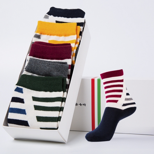 5 pairs of autumn and winter men's cotton socks business tube sports casual socks
