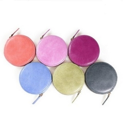 Exquisite leather fashion small round and large capacity ladies coin purse