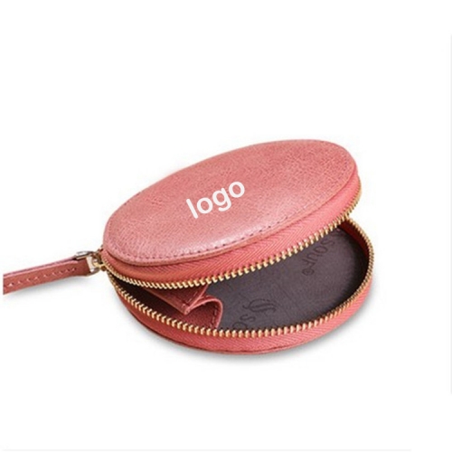 Exquisite leather fashion small round and large capacity ladies coin purse