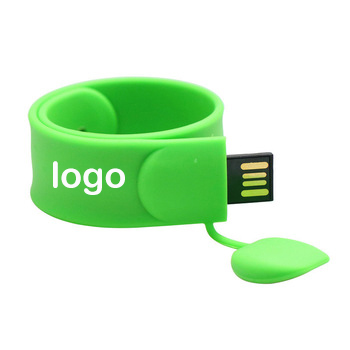 Customized wrist strap USB flash drive Pat circle u disk