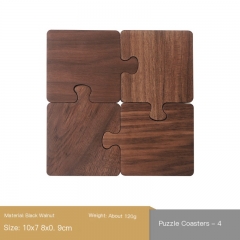 Wooden Puzzle Coasters Set 4 PCS
