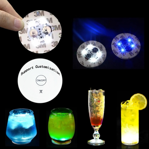 Bar Nightclub Plastic Luminous Led Cup Led Bottle Sticker For Drinks Party Lighted Coaster Sticker