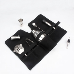 Stainless Steel Kit Bartender Tools Boston Cocktail Shaker Bar Setwith storage bag