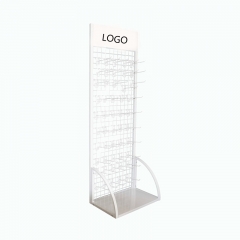 retail shop store custom wire mesh metal grid panel hook hanging merchandise floor products display stand rack