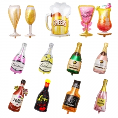 Wine glass Wine bottle modeling aluminum film balloon party party decoration supplies