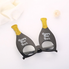 party photo concave styling glasses with gold powder style beer bottle glasses