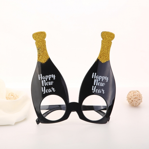 party photo concave styling glasses with gold powder style beer bottle glasses