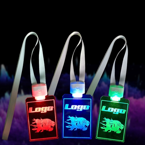 Remote control colorful acrylic light listing bar KTV work card luminous name badge LED flash rope hanging
