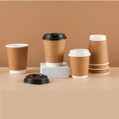 12 oz Disposable Kraft Paper Hot Coffee Cups