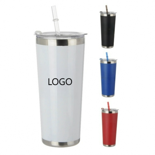 20 oz. Stainless Steel Tumbler with Straw