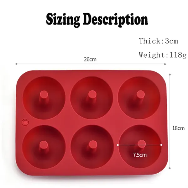 Non-Stick Silicone Mold for 6 Donuts 2.95 Inch