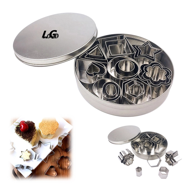 24 Piece Stainless Steel Biscuit Mold Set