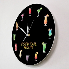Colorful alcohol cocktail wall clock