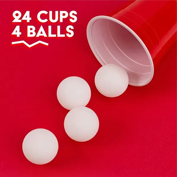 Beer Pong Set 24 Cups & 4 Balls