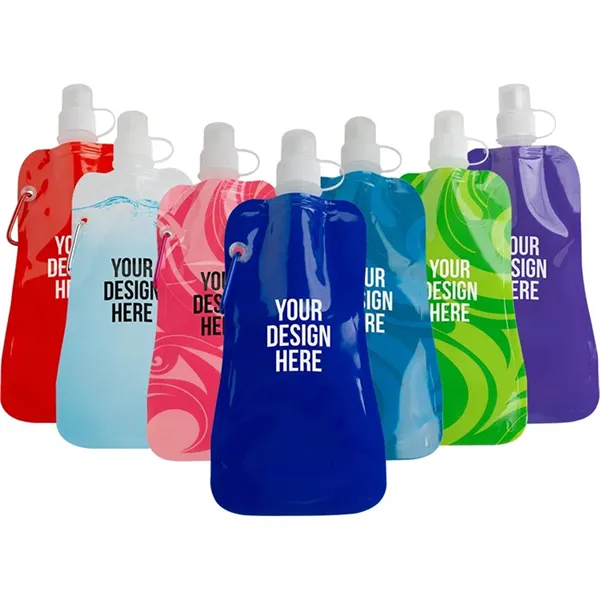 Marketing Foldable Reusable Water Bottles with Carabiner