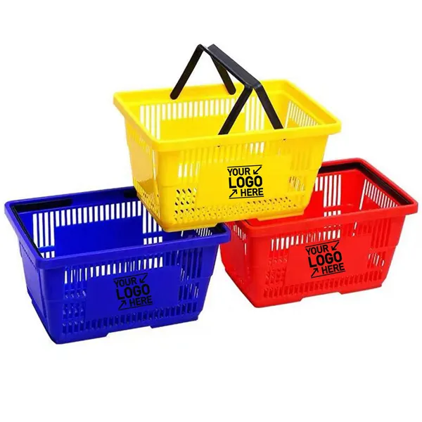 2 Handle Plastic Shopping Basket