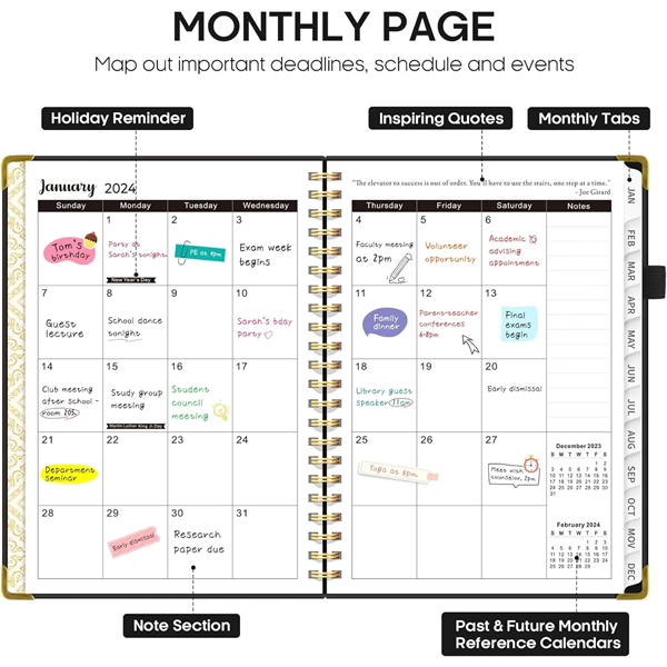 Weekly and Monthly Planner Spiral Bound