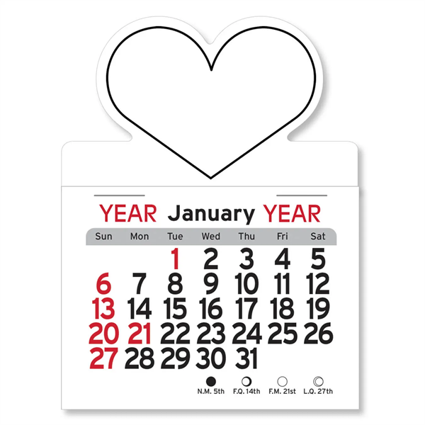 Heart Shaped Peel-N-Stick Calendar