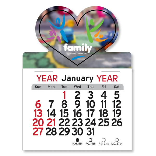 Heart Shaped Peel-N-Stick Calendar