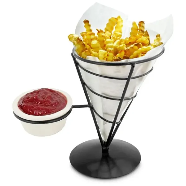 Metal Chip Basket with Sauce Dipper