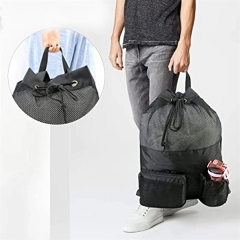 Mesh Drawstring Backpack With Shoe Bag