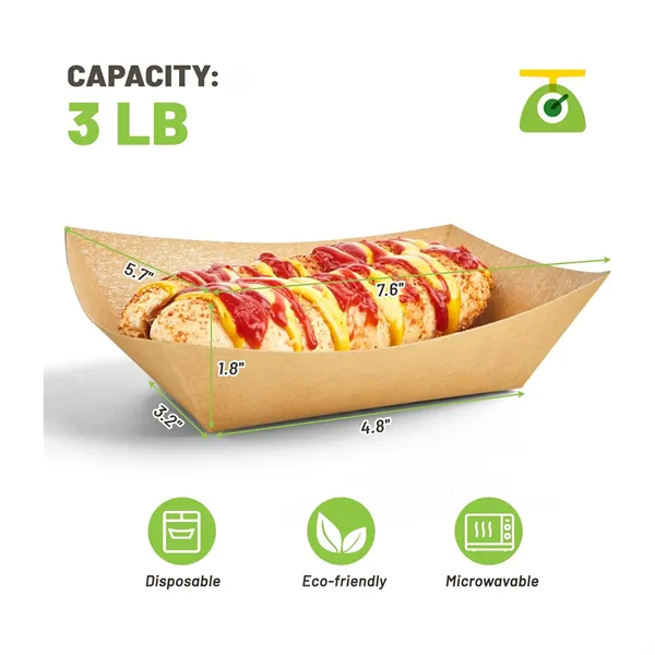 Disposable Kraft Paper Food Boat Tray