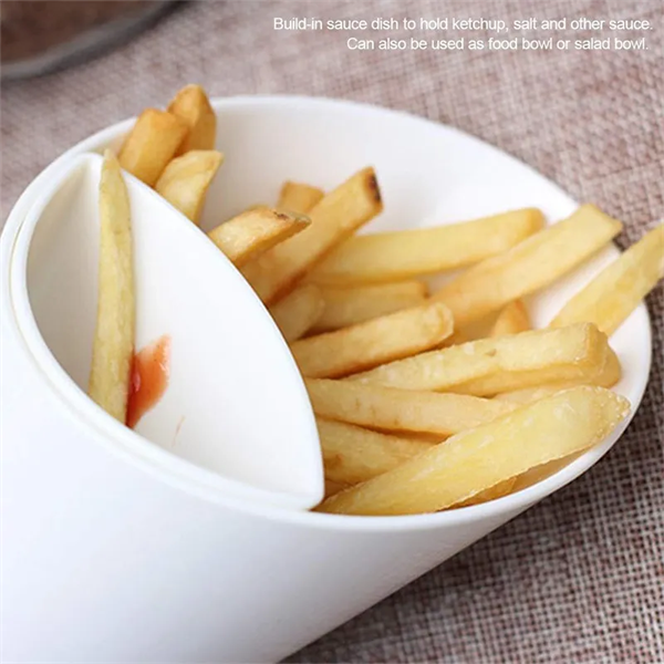 French Fries Holder With Dipping Container