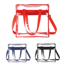 Clear Zippered Tote Bag With Shoulder Strap