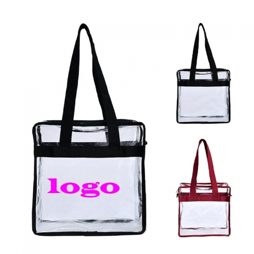 Custom Clear Zippered Tote Bag