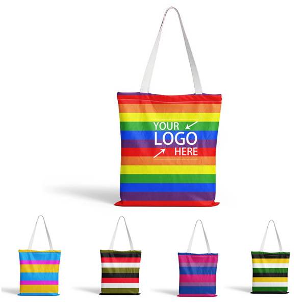 Rainbow Canvas Tote Bag