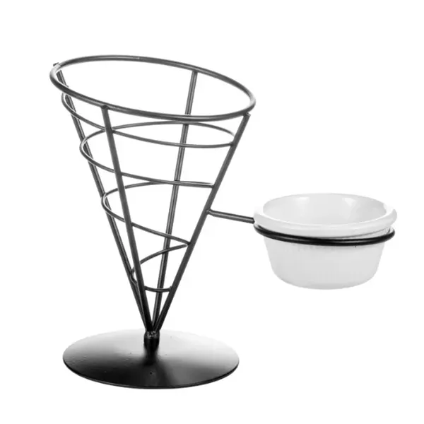 Metal Chip Basket with Sauce Dipper