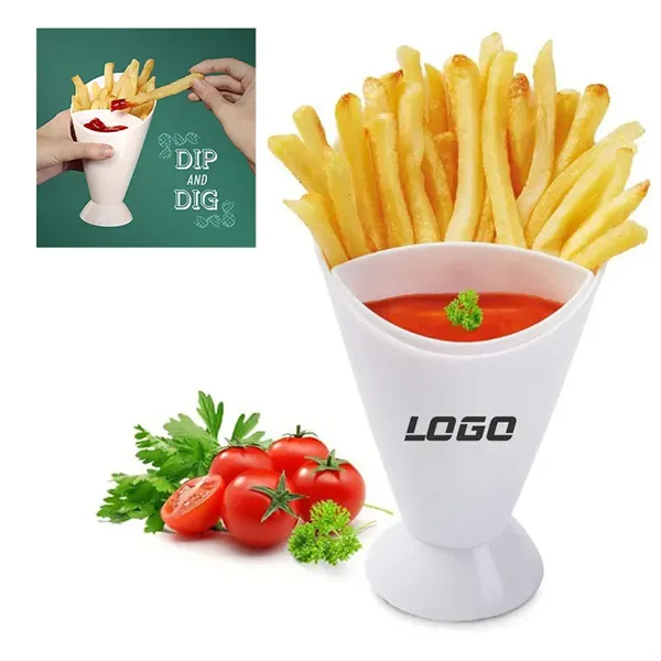 French Fries Holder With Dipping Container