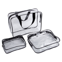 3 pcs Clear Toiletry Bags Set