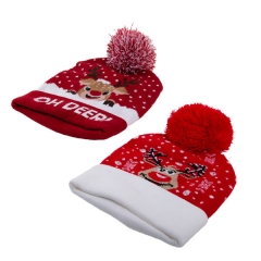 Led Light Christmas Deer Beanie